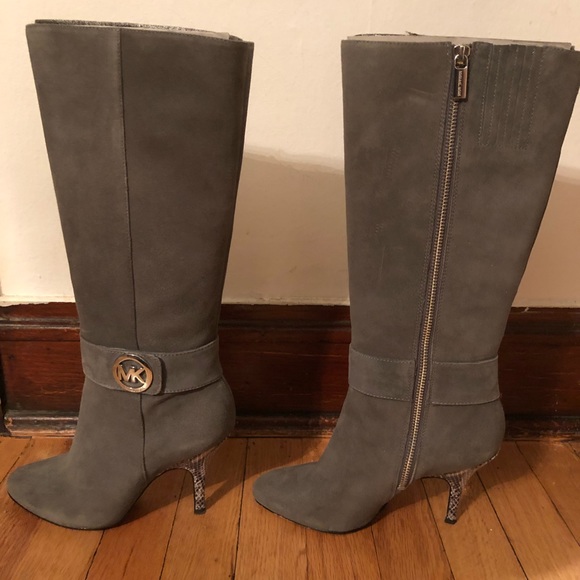 Michael Kors Suede Tall Boots - Grey Size 5.5 - Picture 1 of 10